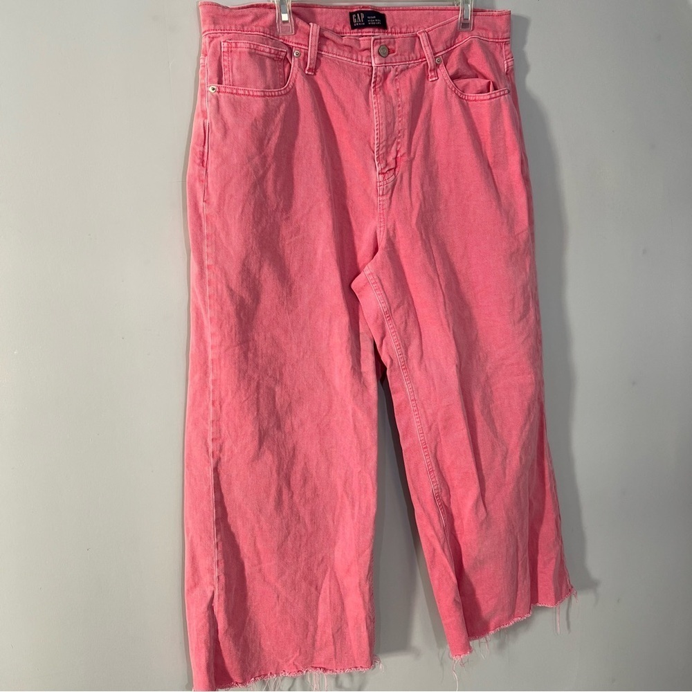 GAP pink cargo hi rise wide leg jeans baggy skater pants street style hip hop - Picture 3 of 10